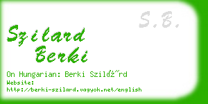 szilard berki business card